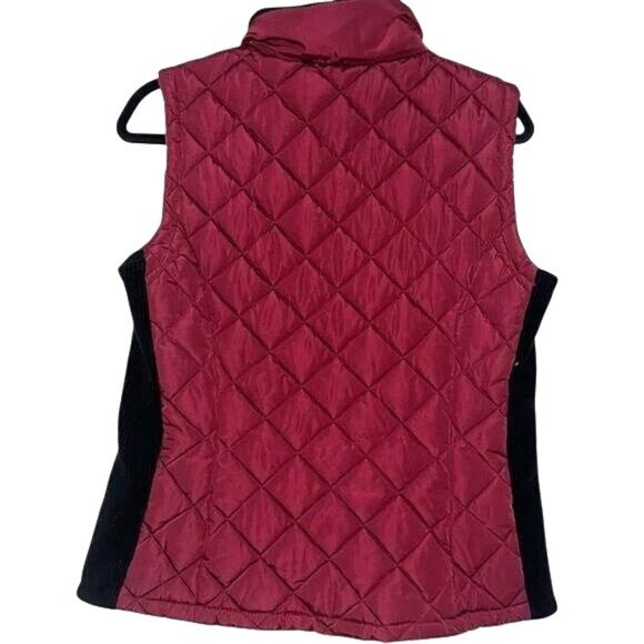 Andrew Marc Womens Quilted Burgundy Zip-Up Vest M Polyester & Spandex - Picture 8 of 9